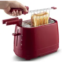 ALLVIA Tosti Apparaat Broodrooster - Broodrooster met Tostiklemmen - Tosti Broodrooster - Rood - ‎30 cm x 18 cm x 19 cm