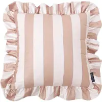 NOVÉE Sierkussen ruffles stripe beige/creme | 45x45 cm | katoen/polyester