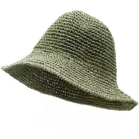 Ancient Wisdom Nomad Sari Floppy Straw Sun Hat - Moss Green