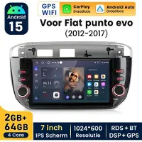 Hexinex HexinexMarket - 7" Autoradio Geschikt voor Fiat PUNTO EVO (2012-2017) - Draadloos CarPlay, Android Auto, GPS NAVI, RDS, multimediaspeler, 2GB+64GB