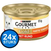 Gourmet 24x Gold - Hartig Torentje Rund - Kattenvoer - 85g