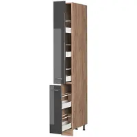 Vicco Apotheekkast Fame-Line Antraciet Hoogglans/Goudkleurig Eiken 20 cm, Model 61659