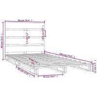 vidaXL Bedframe massief grenenhout 90x190 cm