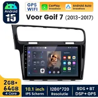 Hexinex HexinexMarket - 10.1" Autoradio Geschikt voor VW Golf Ⅶ 7 (2013-2017) - Draadloos CarPlay Android Auto multimediaspeler GPS Navi - 2GB+64GB