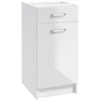 Stamar Keukenonderkast 40 cm - hoogglans wit - met lade en deur