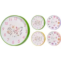 Koopman wandklok bloemen design 30 cm - stijlvolle klok voor thuis.