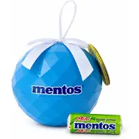 Mentos Fruit mix 63g - 6 mini - 4 variëteiten - Gift ball - Geschenkbal met snoep - Snoepcadeau - Kerstbal