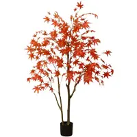 Happiq Kunst Esdoorn Boom - 150 cm Herfstboom met Rode Bladeren in Pot, Realistisch design - 180 cm