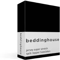 Beddinghouse katoen - Splittopper Hoeslaken - 160 x 200/220 cm Pocket depth: 25 cm Split: 85 cm - Zwart