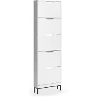 Vicco Schoenklaprek Luca, Wit, 59 x 192 cm met 5 kantelbare compartimenten