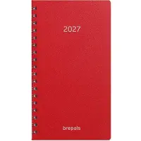 Brepols agenda 2027 - NOTAVISION [0.754] - POLYPROP - Zakagenda - 1 week op 2 pagina's - Weekoverzicht - Wire-O - Rood - 8.9 x 16 cm