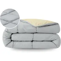 Zelesta Pure Duo Katoen Zomerdekbed - Lichtgrijs & Botergeel 160x220cm