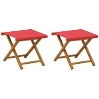 vidaXL Ligstoel 2 pcs massief eucalyptushout Rood