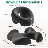 OKWISH Kussen - Ergonomisch Buikslaper Kussen Set - 47 x 37 x 12,7 cm - Polyester Mengsel - Donkergrijs - Voor Massage En Slapen