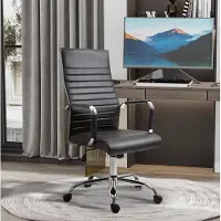 STILVORA Bureaustoel 54 x 62 x 114 cm - Ergonomisch Met Wippfunctie En Hoogteverstelling - Voor Kantoor En Thuiswerkplek - Kunstleer - Zwart