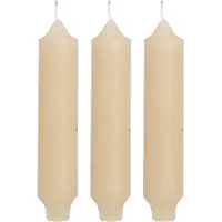 Hortus Palermo kaarsen set 3 stuks dia. 3.5 x H 17 cm creme