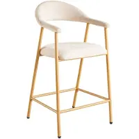Lizzely Garden & Living SET DEAL 4 stuks: Barkruk Japandi beige Mika lichtbruin minimalistische barstoel japanse stijl
