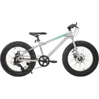 Happiq Kinder Mountainbike 51 cm – Voor Kinderen vanaf 5 Jaar / Strand en Off-Road – 7 Versnellingen met Dubbele Schijfremmen en Fat Tires – Wit