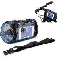 VHV -Fietstas - Sterke en Waterafstotende Zadeltas en Frame Tas voor Fietsen, Woon-werkverkeer en Reizen - Camouflage Blauw