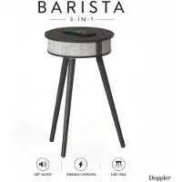 Doppler Barista SoundTable - Bluetooth Speaker Tafel & Bijzettafel met Draadloze Oplader - 360° Stereo Geluid - Bluetooth 5.4 - Zwart