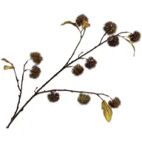 Silk-ka Kunstbloem-Zijden Kastanje Tak Bruin-Groen 106 cm