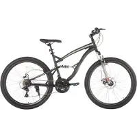 Happiq Mountainbike – Voor heren en dames – Volledig geveerd / 21 versnellingen / dubbele schijfremfiets – Zwart / 66 cm