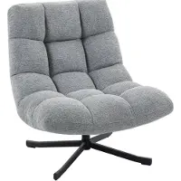 HAUSS SPOLE Fauteuil - Draaibare Loungestoel - 360 Graden Draaibaar En Waterafstotende Chenille Look - Voor Woonkamer En Leeshoek - Grijs