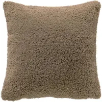 Dutch decor CARA - kussenhoes 60x60 cm - teddylook - Sepia Tint - bruin - met rits - zonder binnenkussen