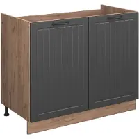 Vicco Wastafelkast Fame-Line, Donkergrijs/Goudkleurig Eiken, 100 cm zonder werkblad