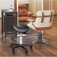 MODFU - Hocker - Hoogteverstelbaar - Draaibaar - Met Wielen - Kunstleer - Zwart