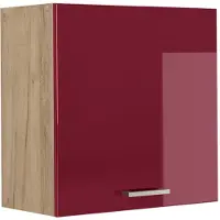 Vicco Hangkast R-Line, Rode hoogglans/Goudkleurig Eiken, 60 cm met 1 deur