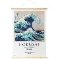 Grupo Erik Hokusai - The Great Wave Of Kanagawa Hokusai Wooden Wandrol - Multicolours