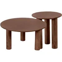 Lewis & Loft Salontafels Lian - Mangohout - Rond - Bruin - Klein en groot - Set van 2