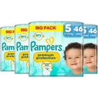 Pampers Premium Protection luiers - Maat 5 (11-16kg) - 184 luiers (4 x 46 stuks) - Voordeelverpakking - Stop and Protect