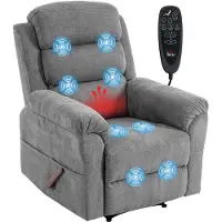 HOMCOM Relax fauteuil, tv-stoel met warmte- en vibratiemassage, voorzien van een zijvak