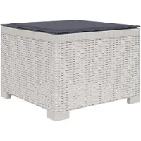vidaXL Eén-zits Tuin Sofa met Kussen Rieten Look PP Wit