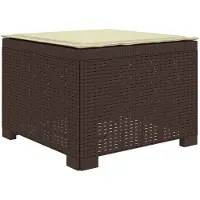 vidaXL Eén-zits Tuin Sofa met Kussen Rieten Look PP Bruin