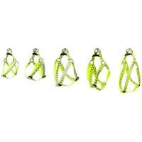 Flamingo Hondentuig – hondenharnas – Step&Go Fergu Fluo geel M – 35–60 cm – 20 mm breed – nylon – reflecterend – traploos verstelbaar – met trekontlasting
