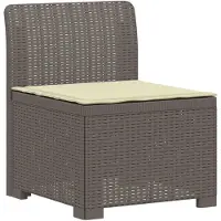 vidaXL Eén-zits Tuin Sofa met Kussen Rieten Look PP Lichtgrijs