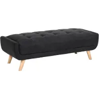Beliani HABO - Ottomaan - Zwart - Polyester
