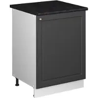 Vicco Keukenonderkast Fame-Line, Anthrazit-Gold Landhaus/Wit, 60 cm 1 deur met werkblad