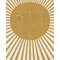 IXXI Hello Sunshine, Maa-noo - 80 x 100 cm - Gratis ophangtool - Grote wanddecoratie en posters - Illustraties, Minimalisme, Cartoonesk, Speels