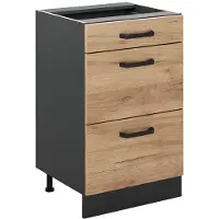 Vicco Keukenonderkast R-Line, Goudkleurig Eiken/Antraciet, 50 cm zonder werkblad