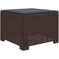 vidaXL Eén-zits Tuin Sofa met Kussen Rieten Look PP Bruin