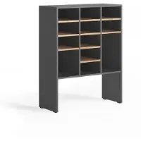 Vicco Schoenenkast Hermia, Antraciet/Goudkleurig Eiken, 78.6 x 99 cm met 12 open vakken