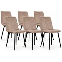 DS4U - Gaby eetkamerstoel - Set van 6 - Champagne - Velvet