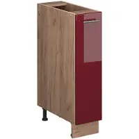 Vicco Apotheekkast Fame-Line Bordeauxrode hoogglans/Goudkleurig Eiken 20 cm zonder werkblad, Model 61691