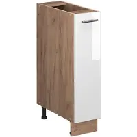 Vicco Apotheekkast Fame-Line, Wit Hoogglans/Goudkleurig Eiken, 20 cm zonder werkblad