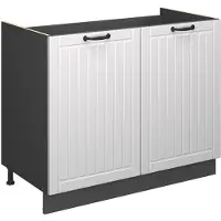 Vicco Wastafelkast Fame-Line Wit Landhuis/Antraciet 100 cm zonder werkblad, Model 61603