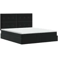 vidaXL Opbergbed met matras, zwart, 160 x 200 cm, fluweel